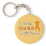 I Wear Orange For My Brother (Orange Ribbon) Key Chain
