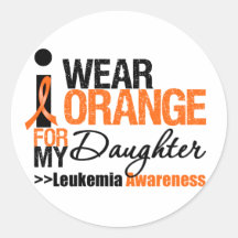 I Wear Orange For My Daughter Round Sticker