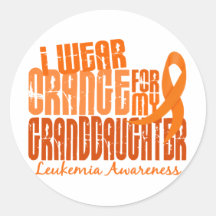 I Wear Orange For My Granddaughter 6.4 Leukaemia Sticker
