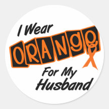 I Wear Orange For My HUSBAND 8 Sticker