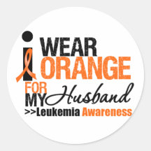 I Wear Orange For My Husband Round Sticker