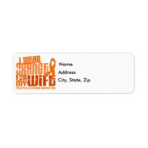 I Wear Orange For Wife 6.4 MS Multiple Sclerosis Return Address Label