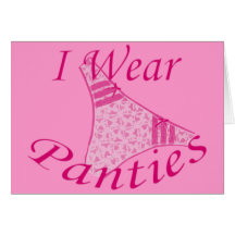 I Wear Panties Cards - Pink