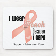 I Wear Peach Because I Care - Uterine Cancer Mouse Pad