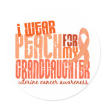 I Wear Peach For Granddaughter 6.4 Uterine Cancer stickers