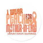 I Wear Peach For Mother-In-Law 6.4 Uterine Cancer stickers