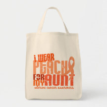 I Wear Peach For My Aunt 6.4 Uterine Cancer Tote Bag