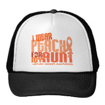 I Wear Peach For My Aunt 6.4 Uterine Cancer Hat