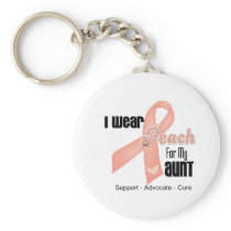 I Wear Peach For My Aunt - Uterine Cancer Key Chain