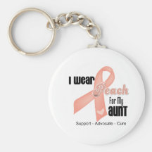 I Wear Peach For My Aunt - Uterine Cancer Key Chain