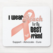 I Wear Peach For My Best Friend - Uterine Cancer Mousepad
