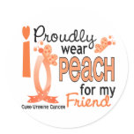 I Wear Peach For My Friend 27 Uterine Cancer stickers