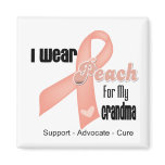 I Wear Peach For My Grandma - Uterine Cancer magnets