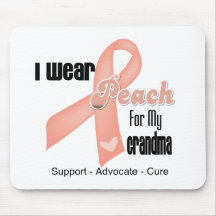 I Wear Peach For My Grandma - Uterine Cancer Mouse Pad