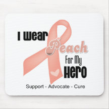 I Wear Peach For My Hero - Uterine Cancer Mousepad
