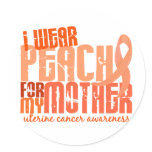 I Wear Peach For My Mother 6.4 Uterine Cancer stickers