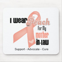 I Wear Peach For My Mother-in-Law - Uterine Cancer Mouse Pads