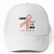I Wear Peach For My Sister - Uterine Cancer Mesh Hats