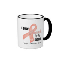 I Wear Peach For My Sister - Uterine Cancer Mugs