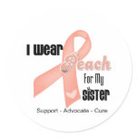 I Wear Peach For My Sister - Uterine Cancer stickers