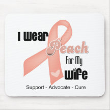 I Wear Peach For My Wife - Uterine Cancer Mousepad