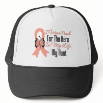 I Wear Peach For The Hero in My Life...My Aunt Trucker Hat