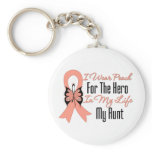 I Wear Peach For The Hero in My Life...My Aunt keychains