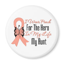 I Wear Peach For The Hero in My Life...My Aunt Fridge Magnets