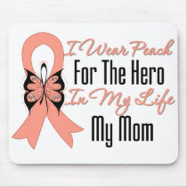 I Wear Peach For The Hero in My Life...My Mom Mouse Mats