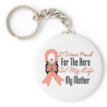 I Wear Peach For The Hero in My Life...My Mother keychains