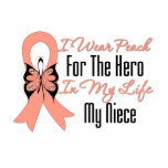 I Wear Peach For The Hero in My Life...My Niece t-shirts