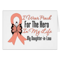 I Wear Peach For The Hero My Life, Daughter in Law Cards