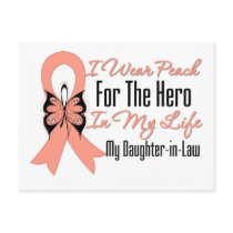 I Wear Peach For The Hero My Life, Daughter in Law Post Cards