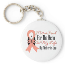I Wear Peach For The Hero My Life, Mother in Law Keychains