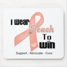 I Wear Peach To Win - Uterine Cancer Mousepads