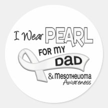 I Wear Pearl For My Dad 42 Mesothelioma Stickers
