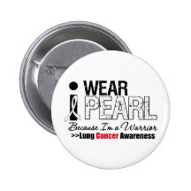 I Wear Pearl Ribbon Because I'm a Warrior Pinback Button