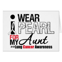 I Wear Pearl Ribbon For My Aunt Greeting Cards