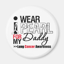 I Wear Pearl Ribbon For My Daddy Refrigerator Magnet