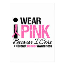 I Wear Pink Because I Care Post Card