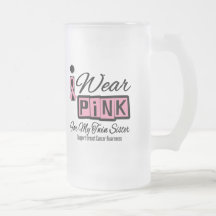 I Wear Pink Breast Cancer Twin Sister (Retro) Mug