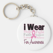 I Wear Pink Collage For Awareness - Breast Cancer Keychain