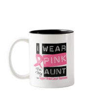 I Wear Pink For My Aunt Breast Cancer Mugs