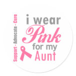 I Wear Pink For My Aunt Round Stickers