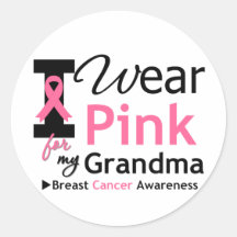 I Wear Pink For My Grandma Round Stickers