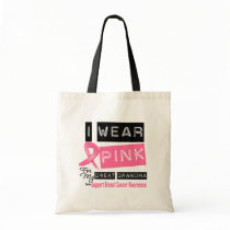 I Wear Pink For My Great Grandma Breast Cancer Canvas Bags