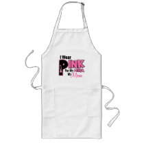 I Wear Pink For My Mom 19 BREAST CANCER Aprons