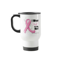 I Wear Pink For My Mom - Breast Cancer Awareness Coffee Mugs