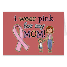 I Wear Pink for My Mom Kids Boys Greeting Cards