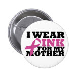 I wear pink for my mother button
